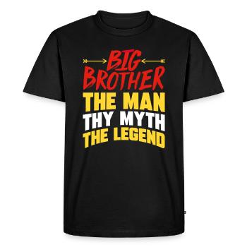 Grand frère - T-shirt Premium bio Homme - noir - Devant - Nico (187cm)