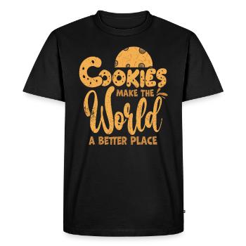 cookie - Men's Premium Organic T-Shirt - black - Front - Nico (187cm)