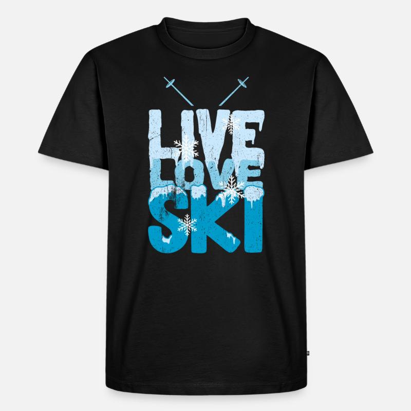 Ski - Männer Premium Bio T-Shirt - Schwarz