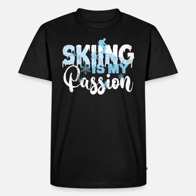 Ski - Männer Premium Bio T-Shirt - Schwarz
