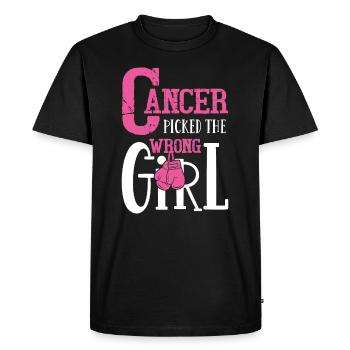 Cancer chose the wrong girl - Men's Premium Organic T-Shirt - black - Front - Nico (187cm)