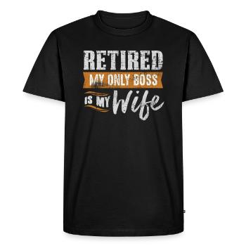 pensioner - Men's Premium Organic T-Shirt - black - Front - Nico (187cm)