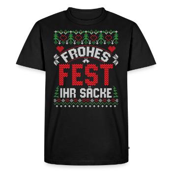 Noël moche Noël - T-shirt Premium bio Homme - noir - Devant - Nico (187cm)