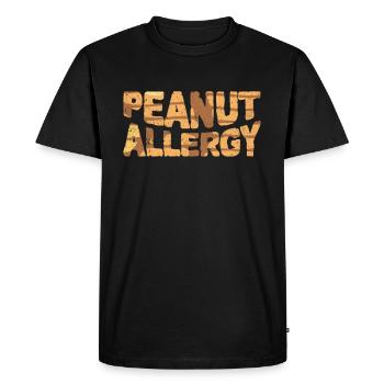 Allergie aux arachides - T-shirt Premium bio Homme - noir - Devant - Nico (187cm)