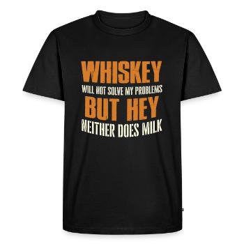 whisky - T-shirt Premium bio Homme - noir - Devant - Nico (187cm)