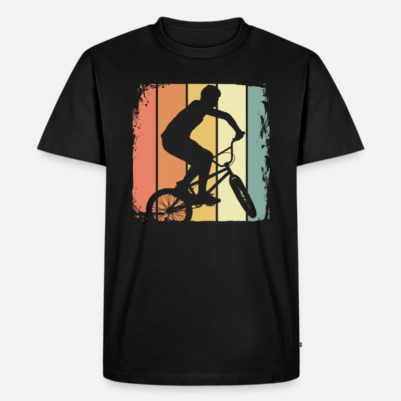 BMX retro - Männer Premium Bio T-Shirt - Schwarz