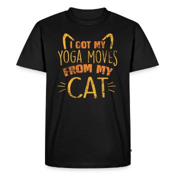 Chat de yoga - T-shirt Premium bio Homme - noir - Devant - Nico (187cm)