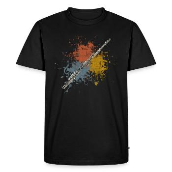 Flûte transversale retro - T-shirt Premium bio Homme - noir - Devant - Nico (187cm)