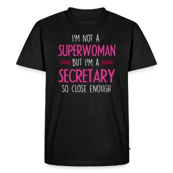 secrétaire - T-shirt Premium bio Homme - noir - Devant - Nico (187cm)