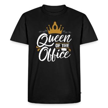 Queen from the office - Men's Premium Organic T-Shirt - black - Front - Nico (187cm)