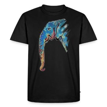 Elephant Design - Men's Premium Organic T-Shirt - black - Front - Nico (187cm)