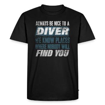 Diver - Men's Premium Organic T-Shirt - black - Front - Nico (187cm)