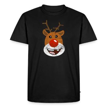 Rudolf Reindeer - T-shirt Premium bio Homme - noir - Devant - Nico (187cm)