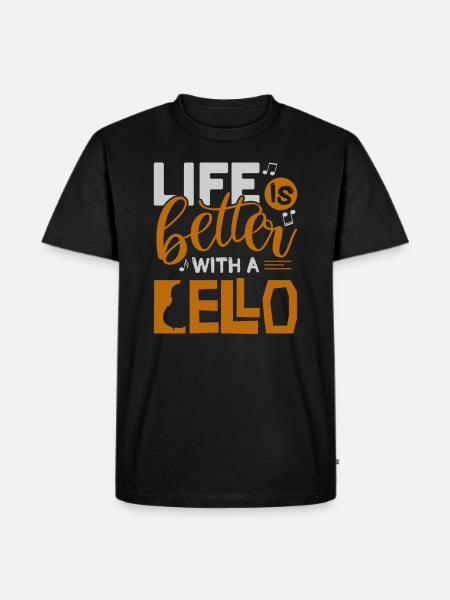 cello - Men's Premium Organic T-Shirt - black