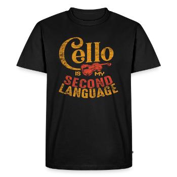 cello - Men's Premium Organic T-Shirt - black - Front - Nico (187cm)