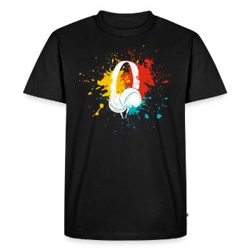 Écouteurs musique - T-shirt Premium bio Homme - noir - Devant - Nico (187cm)
