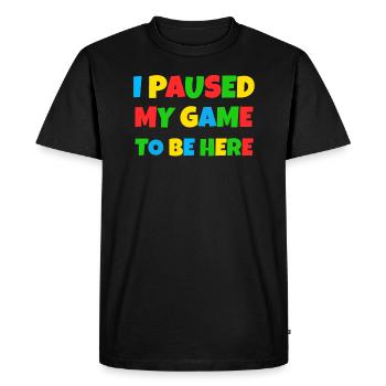 I break my game to be here / Mario style - Men's Premium Organic T-Shirt - black - Front - Nico (187cm)