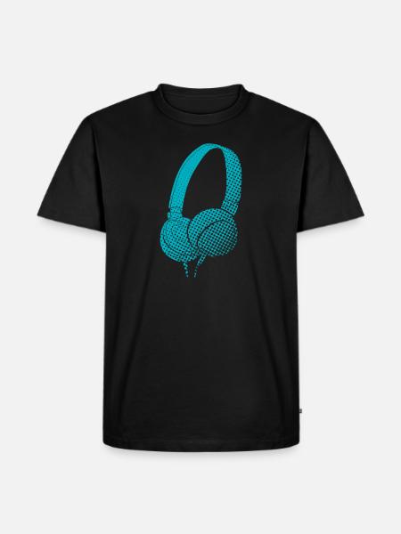 Music headphones - Men's Premium Organic T-Shirt - black