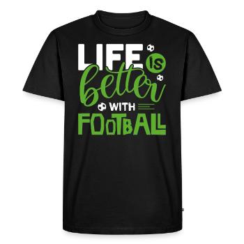 Soccer - Men's Premium Organic T-Shirt - black - Front - Nico (187cm)
