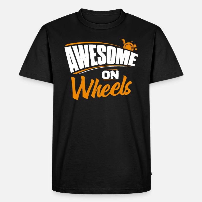 Rollstuhl - Männer Premium Bio T-Shirt - Schwarz