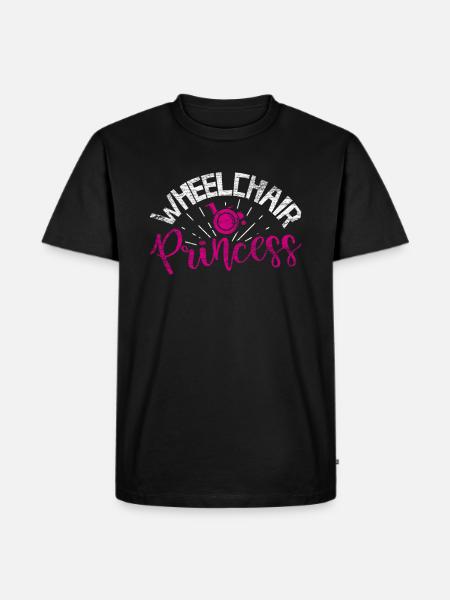 Rollstuhl Prinzessin Rolli - Männer Premium Bio T-Shirt - Schwarz