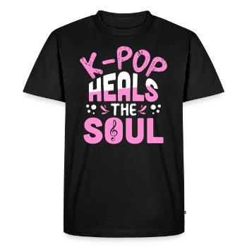 K-Pop - Men's Premium Organic T-Shirt - black - Front - Nico (187cm)