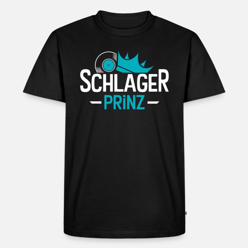 Schlager Prinz - Männer Premium Bio T-Shirt - Schwarz