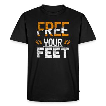 Pieds nus - T-shirt Premium bio Homme - noir - Devant - Nico (187cm)
