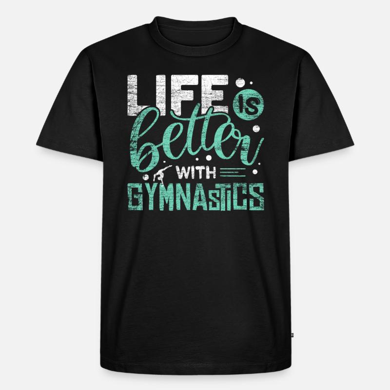 Turnen - Männer Premium Bio T-Shirt - Schwarz