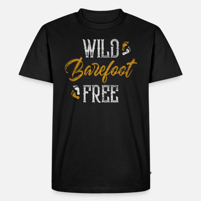 Barfuß - Männer Premium Bio T-Shirt - Schwarz