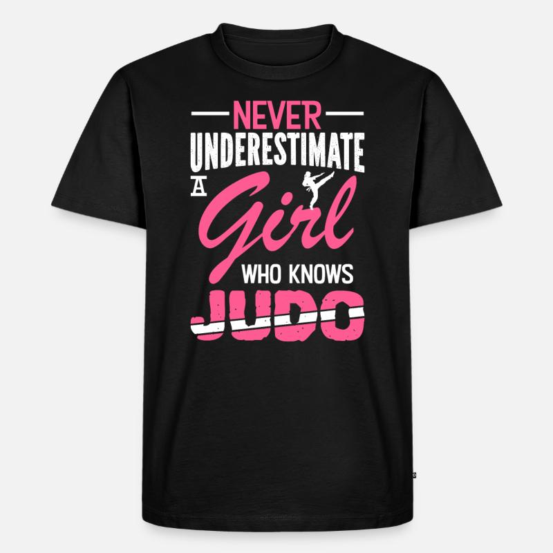 Judo Mädchen - Männer Premium Bio T-Shirt - Schwarz