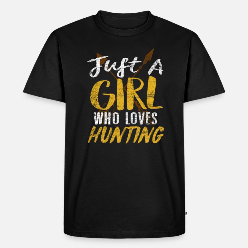 Jagd Mädchen Jägerin - Männer Premium Bio T-Shirt - Schwarz