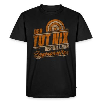 Bogenschießen - Männer Premium Bio T-Shirt - Schwarz - Vorne - Nico (187cm)