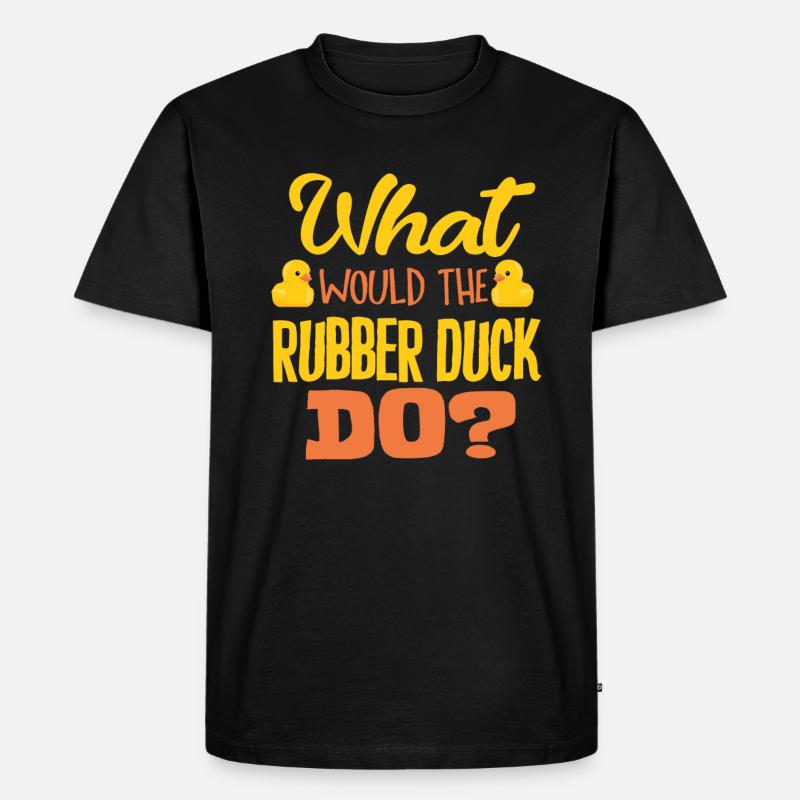 Badeente - Männer Premium Bio T-Shirt - Schwarz