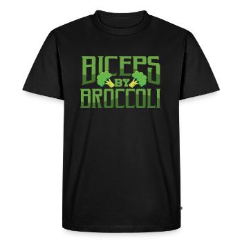Broccoli fitness - Men's Premium Organic T-Shirt - black - Front - Nico (187cm)