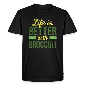brocoli - T-shirt Premium bio Homme - noir - Devant - Nico (187cm)