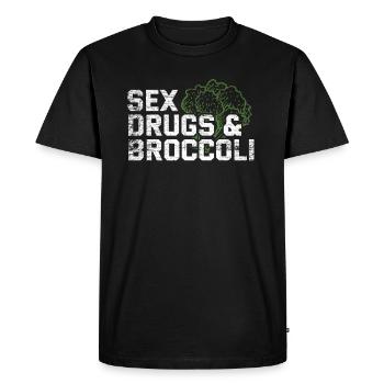brocoli - T-shirt Premium bio Homme - noir - Devant - Nico (187cm)