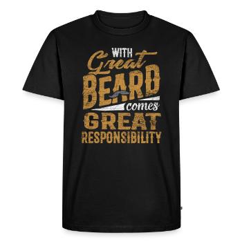beard - Men's Premium Organic T-Shirt - black - Front - Nico (187cm)
