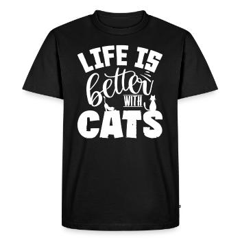 chats - T-shirt Premium bio Homme - noir - Devant - Nico (187cm)