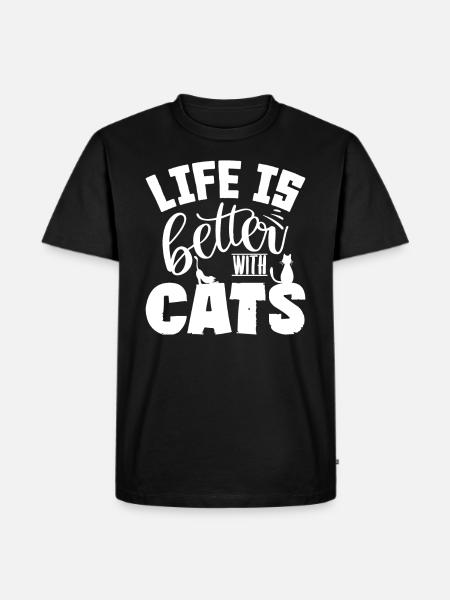 cats - Men's Premium Organic T-Shirt - black