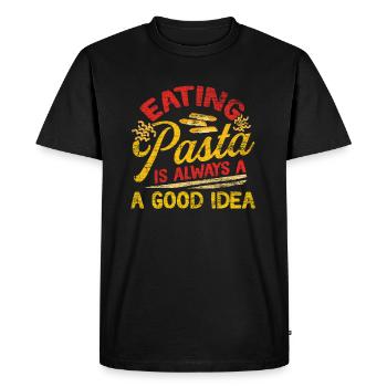 pâtes - T-shirt Premium bio Homme - noir - Devant - Nico (187cm)