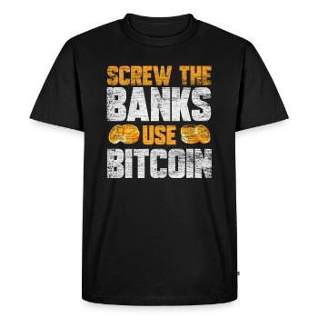 Bitcoin - T-shirt Premium bio Homme - noir - Devant - Nico (187cm)
