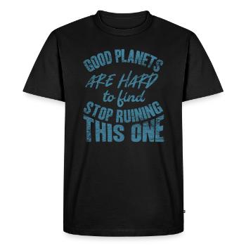 Climate protection - Men's Premium Organic T-Shirt - black - Front - Nico (187cm)