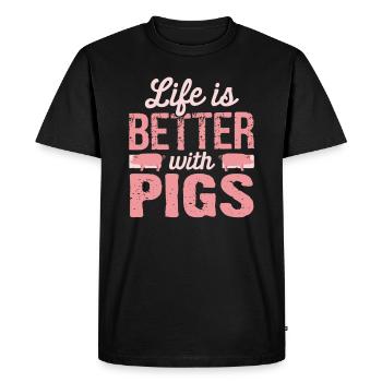 porc - T-shirt Premium bio Homme - noir - Devant - Nico (187cm)