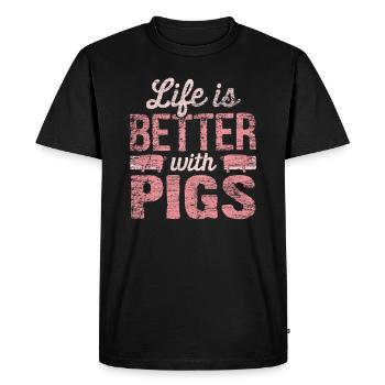 porc - T-shirt Premium bio Homme - noir - Devant - Nico (187cm)
