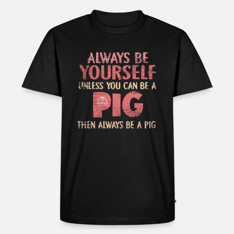 Schwein - Männer Premium Bio T-Shirt - Schwarz
