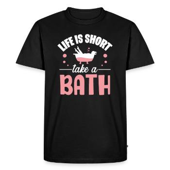 Baignoire salle de bain - T-shirt Premium bio Homme - noir - Devant - Nico (187cm)