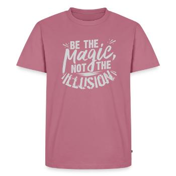 Magie - Männer Premium Bio T-Shirt - Mauve - Vorne - Nico (187cm)