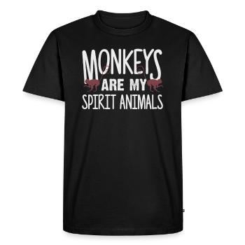 Affe - Männer Premium Bio T-Shirt - Schwarz - Vorne - Nico (187cm)