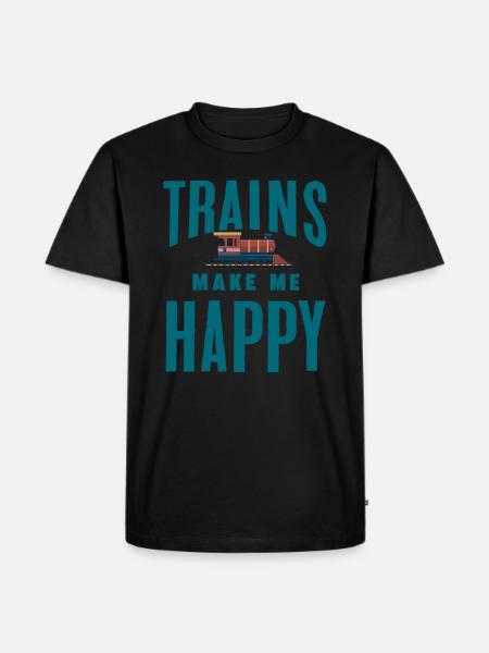 Trains - Men's Premium Organic T-Shirt - black